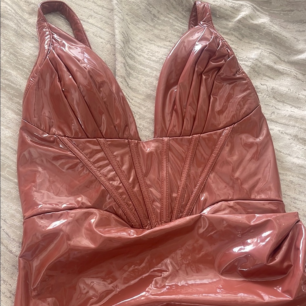 Shiny Pink Sleeveless Dress